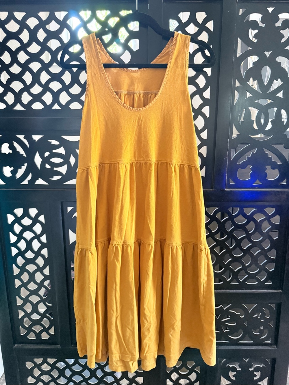 Everlane The Weekend Tiered Dress in Amber size XS, Reversible Wear